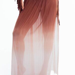 Wide Band Cover Skirt - Nude Brown