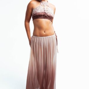 Side Tie Cover Skirt - Dusty Rose Cocoa