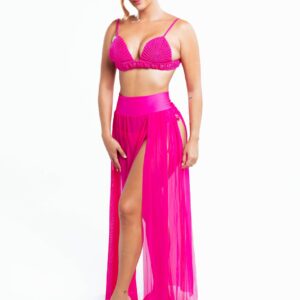 Wide Band Cover Skirt - Fuchsia