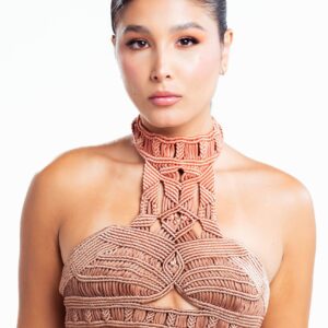 Aura  Crop Top - Coral Golden