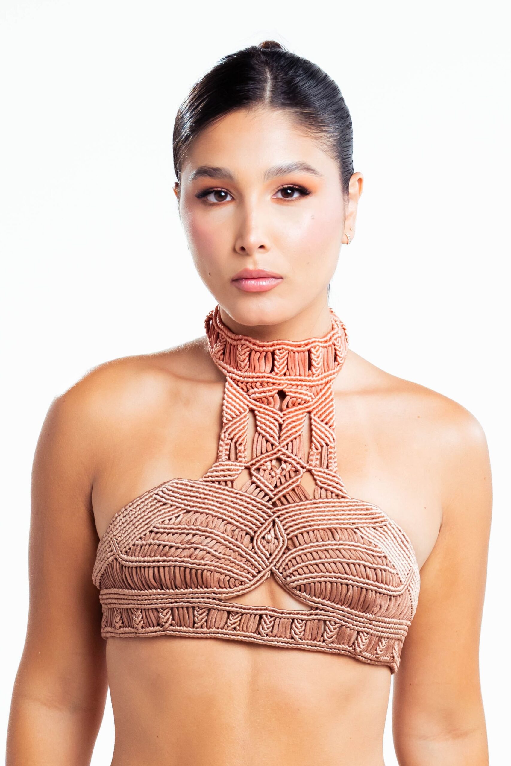 Aura  Crop Top - Coral Golden