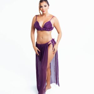 Side Tie Cover Skirt - Purple