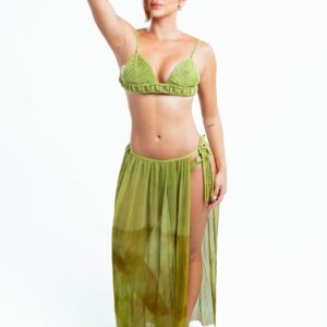 Side Tie Cover Skirt - Green